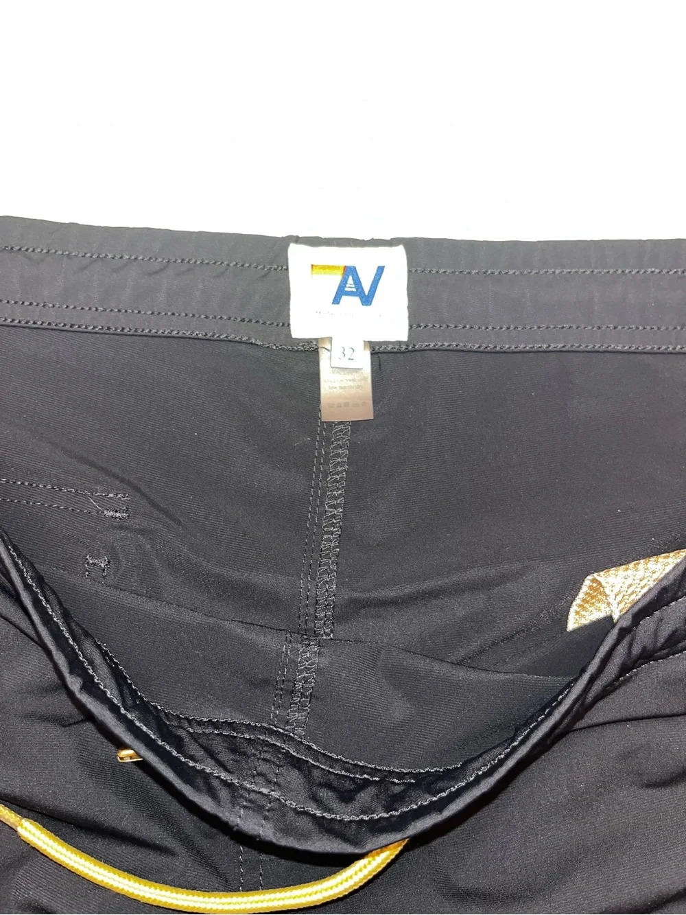 Aviator Nation Mens 32 Stripe Flex Board Shorts Athletic Black Athleisure
